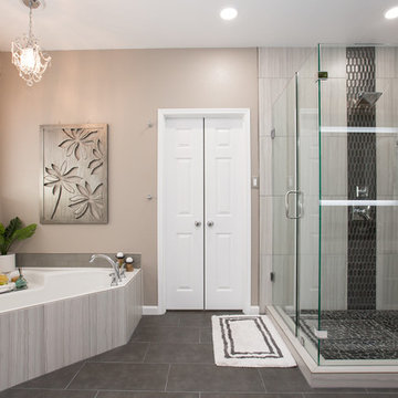 Master Bathroom | Expand Shower | New Tile Floors and Leather Granite Countertop