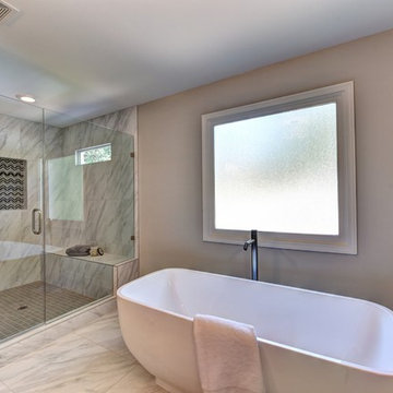 Master Bathroom - Freestanding Tub and Framless Shower Glass