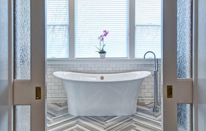 Art Deco Style Meets Modern Sensibility in a Glamorous Master Bath
