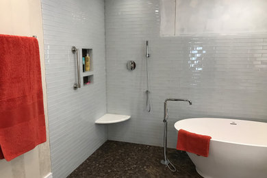 Large eclectic master bathroom photo in Other