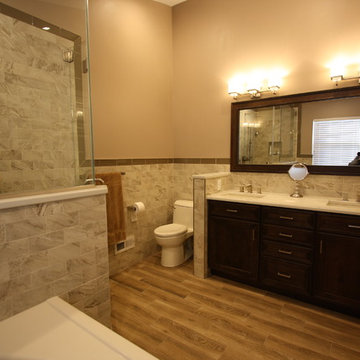 Master Bathroom Remodel - Franklin Park NJ - Ceramic and Stone Tile