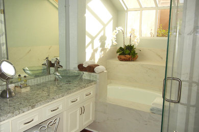 Example of a transitional bathroom design in Orange County