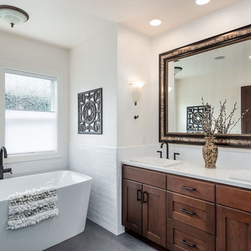 Master Bathroom remodel with free standing tub and walk-in shower