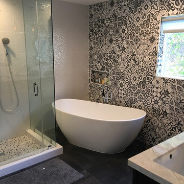 Master bathroom remodeling with a steam shower