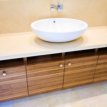Master Bathroom Retreat with Fine Custom Cabinets and Soaking Tub
