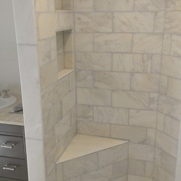 MASTER BATHROOM - Shower - Carrara Marble 6" x 12"