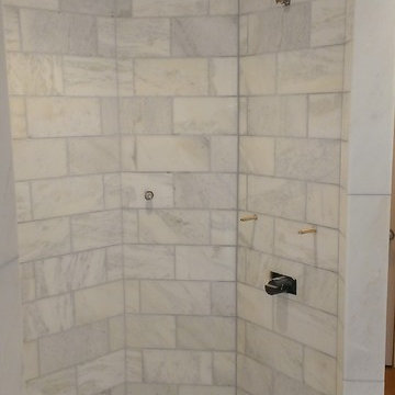 MASTER BATHROOM - Shower - Carrara Marble 6" x 12"