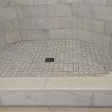 MASTER BATHROOM - Shower - Carrara Marble 6" x 12"
