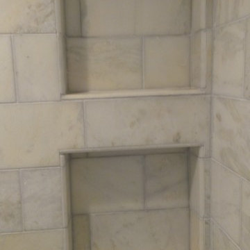 MASTER BATHROOM - Shower - Carrara Marble 6" x 12"