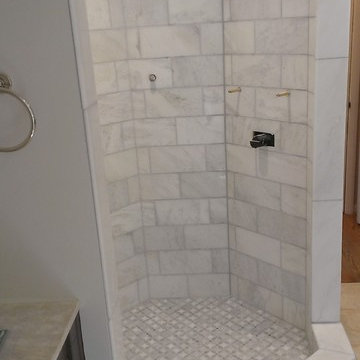 MASTER BATHROOM - Shower - Carrara Marble 6" x 12"