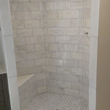 MASTER BATHROOM - Shower - Carrara Marble 6" x 12"