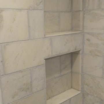MASTER BATHROOM - Shower - Carrara Marble 6" x 12"