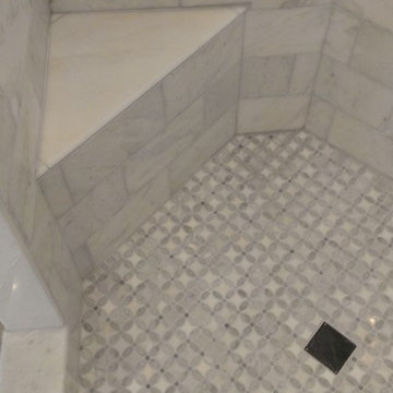 MASTER BATHROOM - Shower - Carrara Marble 6" x 12"