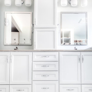 75+ Badezimmer mit Vinylboden und Onyx-Waschbecken/Waschtisch Ideen