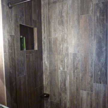 Master Bathroom Transformed With Reclaimed Wood Tile