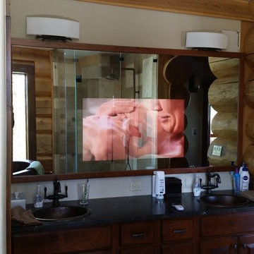 Master Bathroom TV Mirror