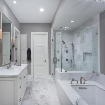 Master bathroom white and gray in Austin, TX