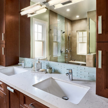 Master Bathroom with Contemporary Craftsman Touches