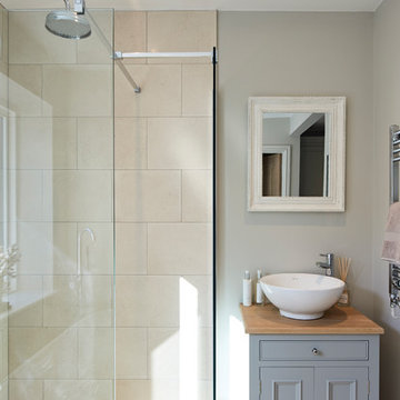 Master bathroom with countertop sink