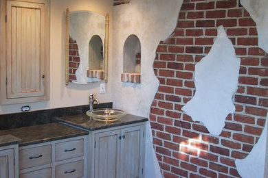 Master Bathroom with existing Brick Wall