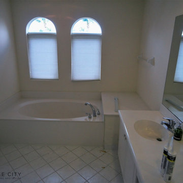 Master Bathroom with freestanding bathtub BEFORE