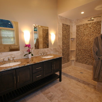 Master Bathroom with Marble/Glass