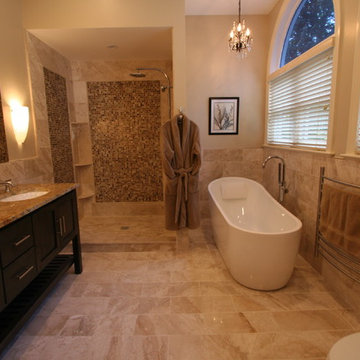 Master Bathroom with Marble/Glass