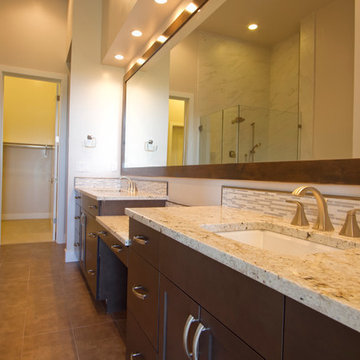 Master Bathroom with Marble-look Porcelain in Englewood, CO