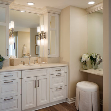 Master Bathroom with White Cabinet Vanity