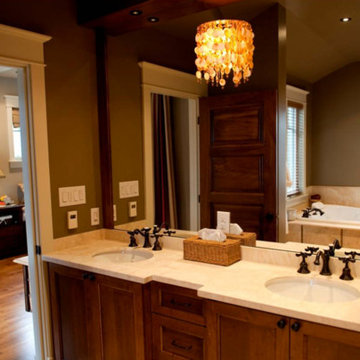 Master Ensuite Bathroom, Wood Cabinets