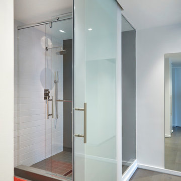 Master Modern Bathroom + Shower with City View