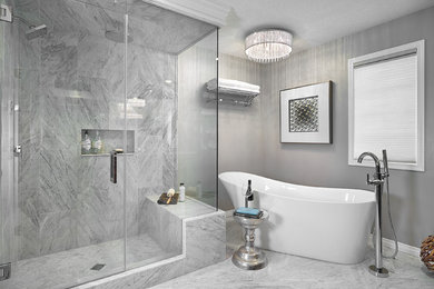 Inspiration for a transitional bathroom remodel in Edmonton