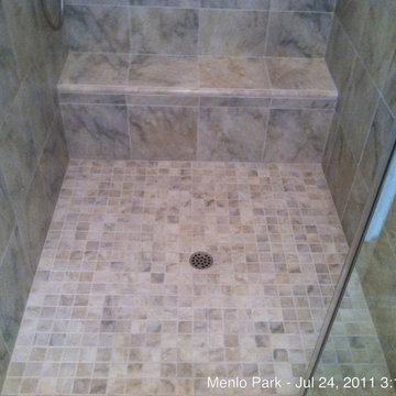 Master Shower enclosure with seating.