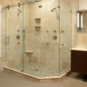 Matrix Series Frameless Slider Shower Door/ Enclosures by GlassCrafters Inc