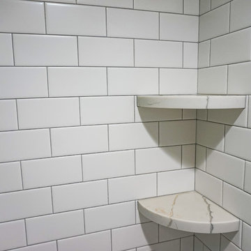 Matte White Subway Tile with Dark Gray Grout