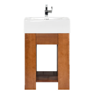 Maykke Zenia 23" Contemporary Bathroom Vanity Set in Cinnamon