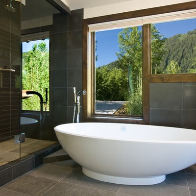 Freestanding bathtub - contemporary freestanding bathtub idea in Denver