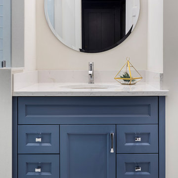 MDG Interiors 'Classic Blue-Grey Bathroom'