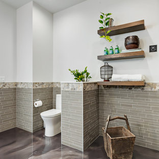 75+ Badezimmer mit offener Dusche und Wandpaneelen Ideen & Bilder