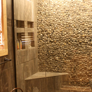 Bäder mit Travertinfliesen und Speckstein-Waschbecken/Waschtisch Ideen