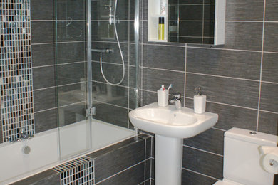 Design ideas for a contemporary bathroom in Cambridgeshire.