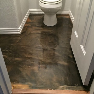 Metallic Epoxy bathroom floors