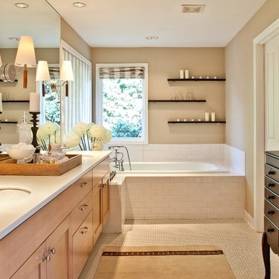 Bathroom - contemporary mosaic tile bathroom idea in Seattle
