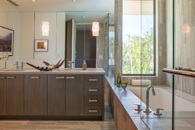 Inspiration for a contemporary bathroom remodel in Miami