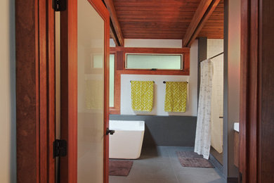 Inspiration for a mid-century modern bathroom remodel in DC Metro