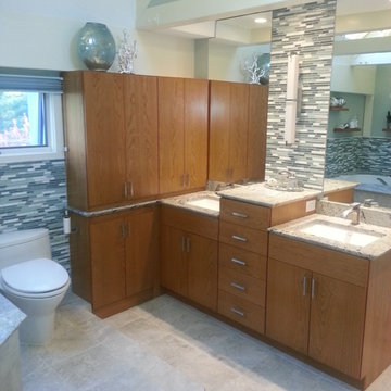 Mid-Century Modern Bathroom Vanity and Bathroom Storage