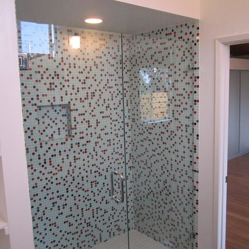 Mid Century Modern Glass Mosaic Shower