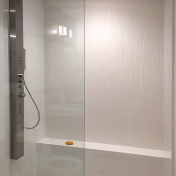 minimalist white shower