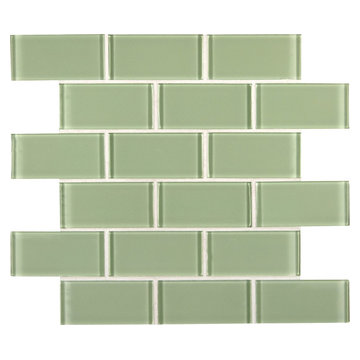 Mint Green Crystal Glass Subway Tile
