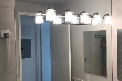 Large minimalist bathroom photo in New York